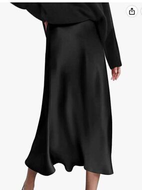 Zeagoo Satin Midi Skirt - Sz L - NWOT